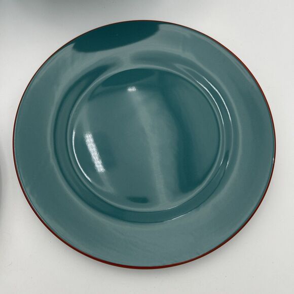 SOLD OUT Qty 1 Plate Baum Tangier (Turquoise/Orange) - Dinner Plate - 11" - Picture 5 of 10